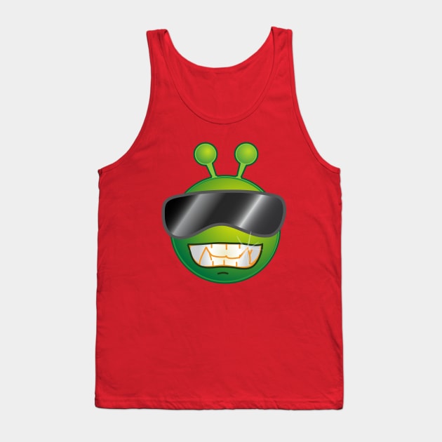 Funny Alien Monster ET Extraterrestrial Martian Green Man Emoji for Women, Men and Kids 2 Tank Top by PatrioTEEism